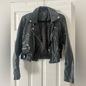 BLANKNYC Faux black motto jacket